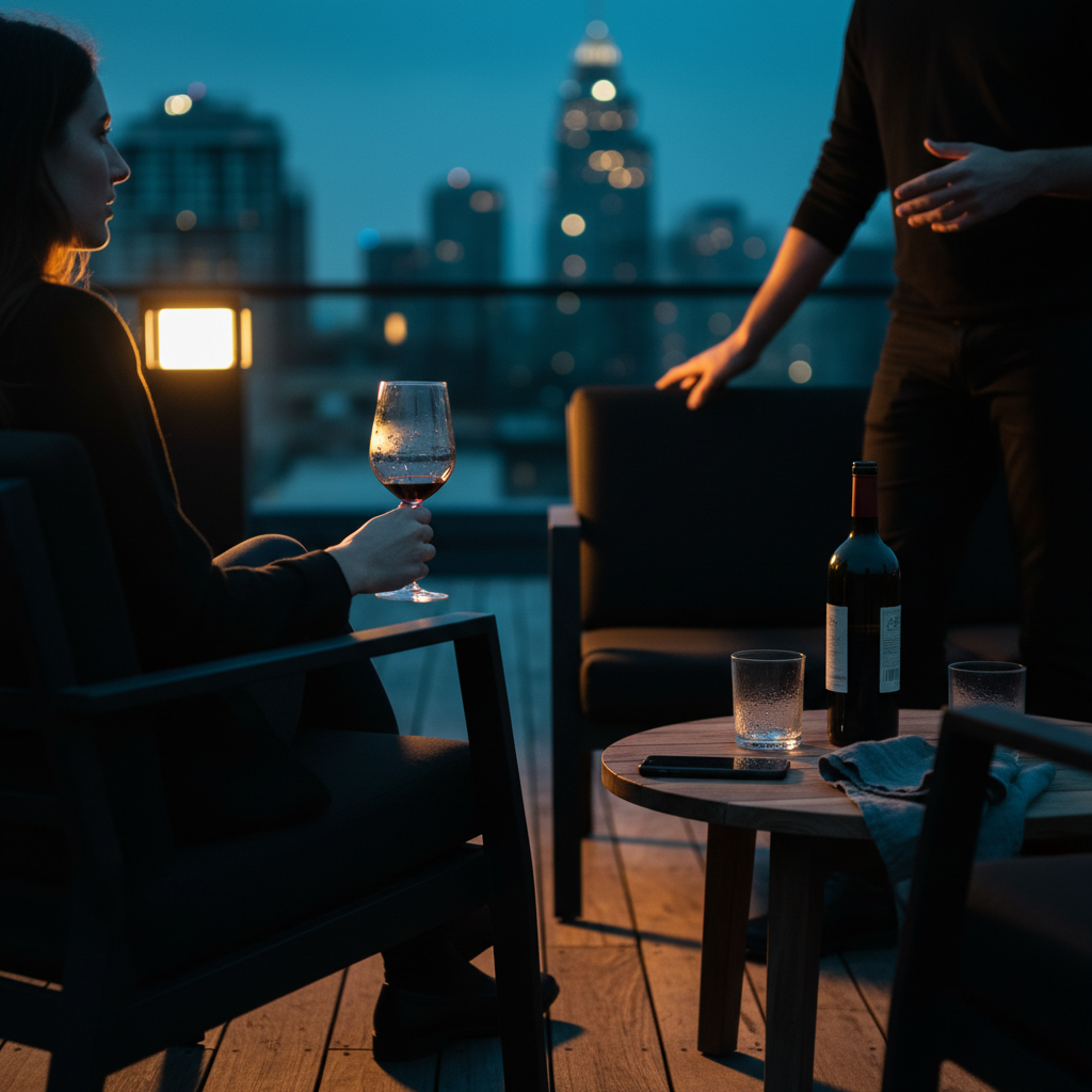 Romantic dinner setup
